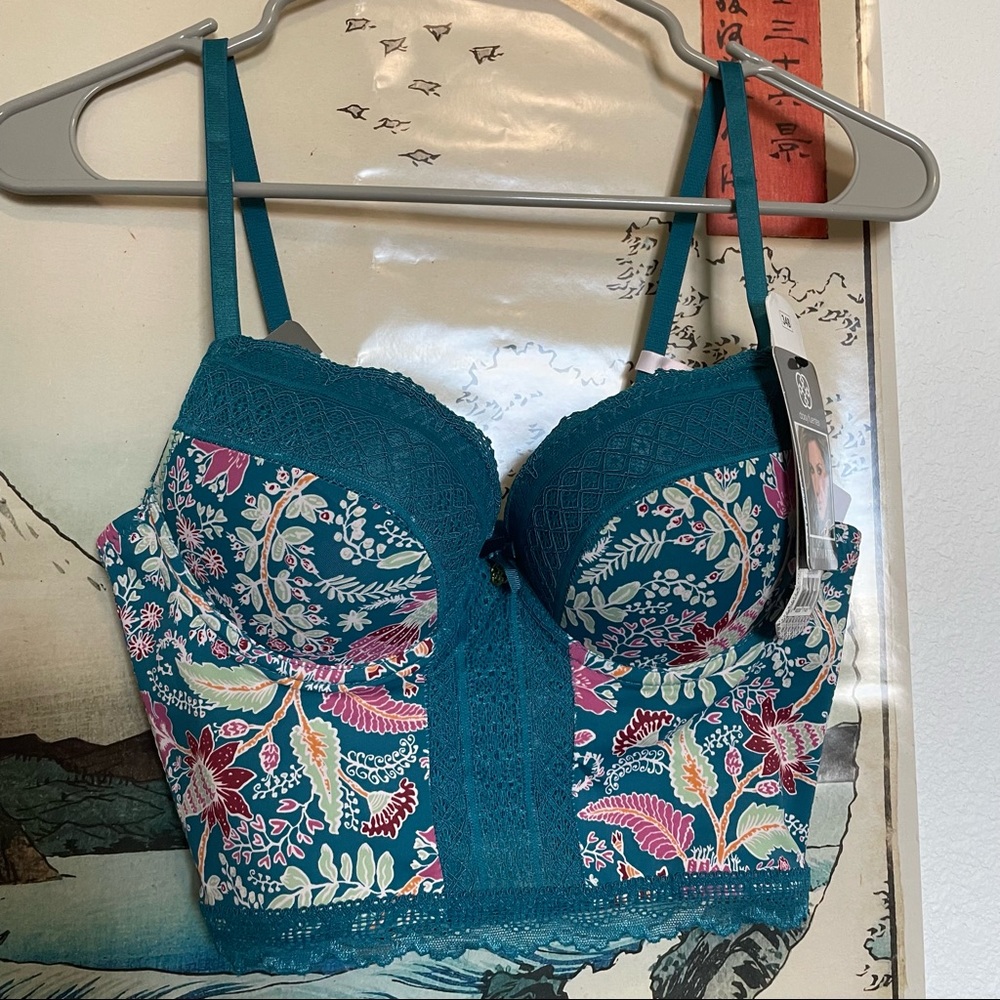 Blue vintage-look Bustier / corset style top